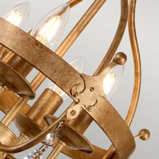 Lampa wisząca Windsor – 4 źródła światła – Złota patyna WINDSOR4-GOLD Elstead Lighting