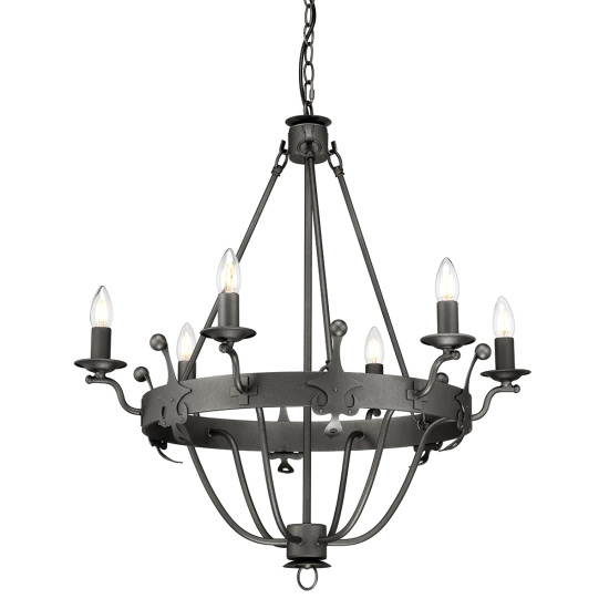 Żyrandol Windsor – 6 źródeł światła – Grafitowe WINDSOR6-GR Elstead Lighting