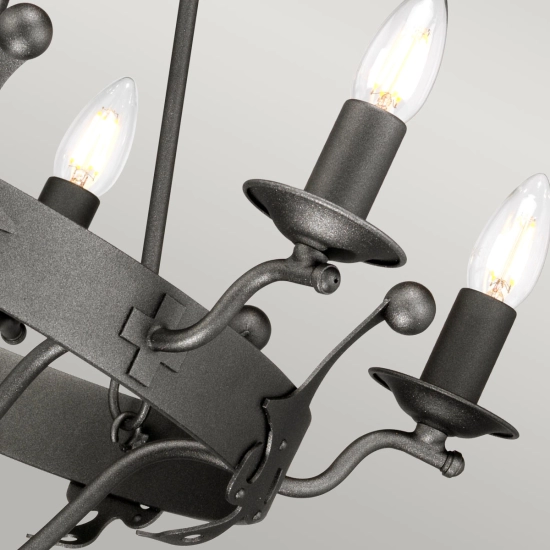 Żyrandol Windsor – 6 źródeł światła – Grafitowe WINDSOR6-GR Elstead Lighting