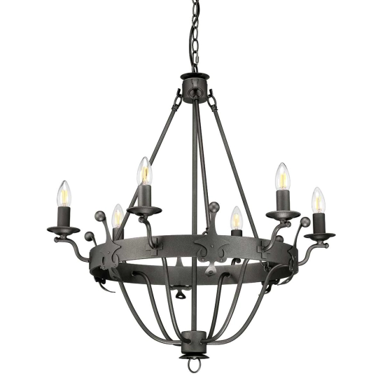 Żyrandol Windsor – 6 źródeł światła – Grafitowe WINDSOR6-GR Elstead Lighting