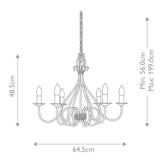 Żyrandol Windermere – 6 źródeł światła WM6 Elstead Lighting