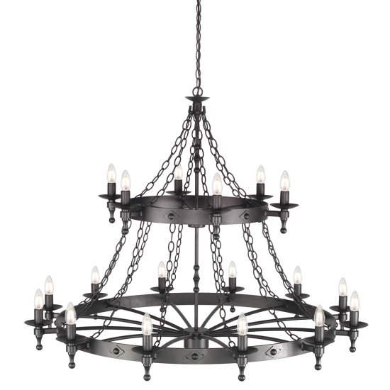 Żyrandol Warwick – 18 źródeł światła WR18-GRAPHITE Elstead Lighting