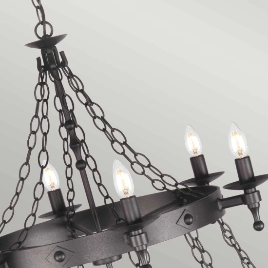 Żyrandol Warwick – 18 źródeł światła WR18-GRAPHITE Elstead Lighting