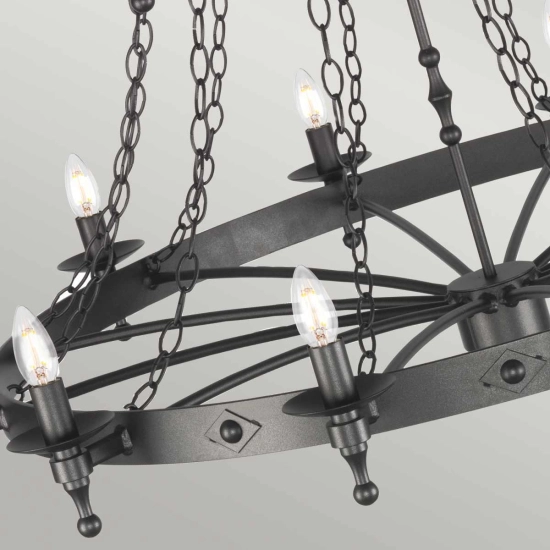 Żyrandol Warwick – 18 źródeł światła WR18-GRAPHITE Elstead Lighting