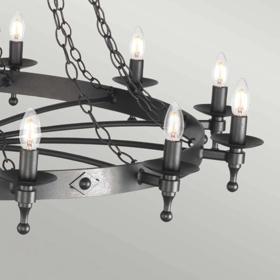 Żyrandol Warwick – 18 źródeł światła WR18-GRAPHITE Elstead Lighting