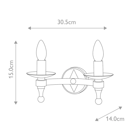 Kinkiet Warwick – 2 źródła światła WR2-GRAPHITE Elstead Lighting