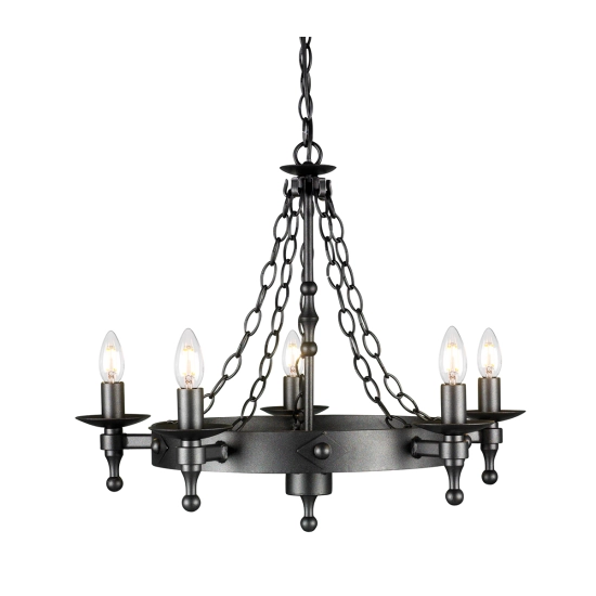 Żyrandol Warwick – 5 źródeł światła WR5-GRAPHITE Elstead Lighting