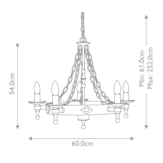 Żyrandol Warwick – 5 źródeł światła WR5-GRAPHITE Elstead Lighting