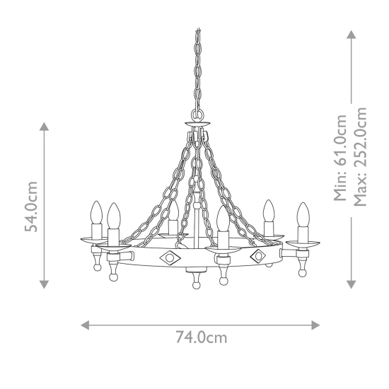 Żyrandol Warwick – 6 źródeł światła WR6-GRAPHITE Elstead Lighting