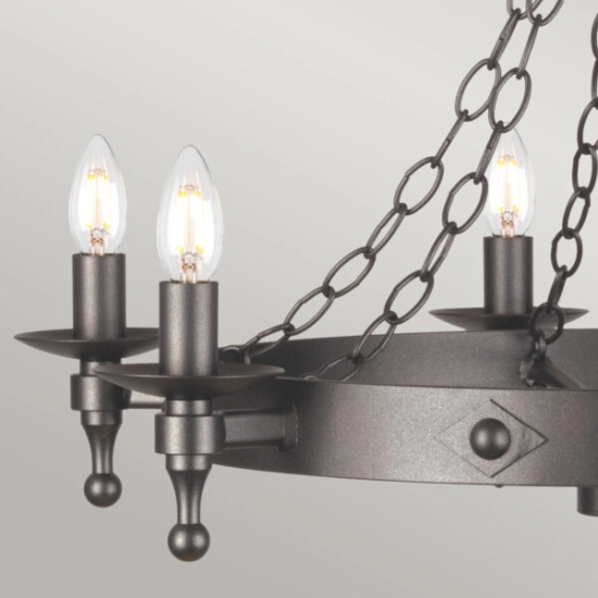 Żyrandol Warwick – 6 źródeł światła WR6-GRAPHITE Elstead Lighting