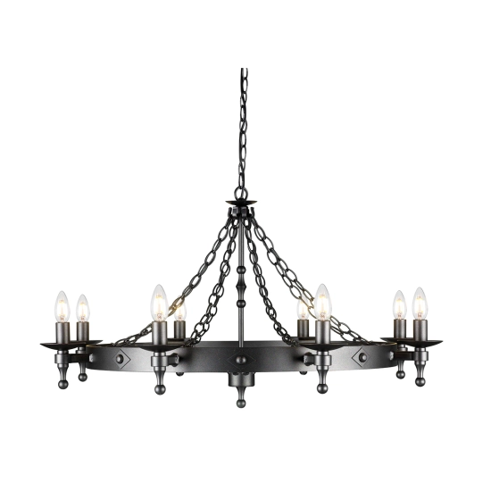 Żyrandol Warwick – 8 źródeł światła WR8-GRAPHITE Elstead Lighting