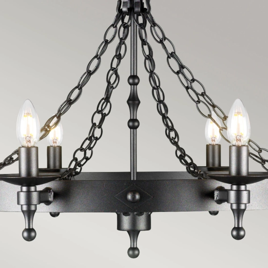Żyrandol Warwick – 8 źródeł światła WR8-GRAPHITE Elstead Lighting