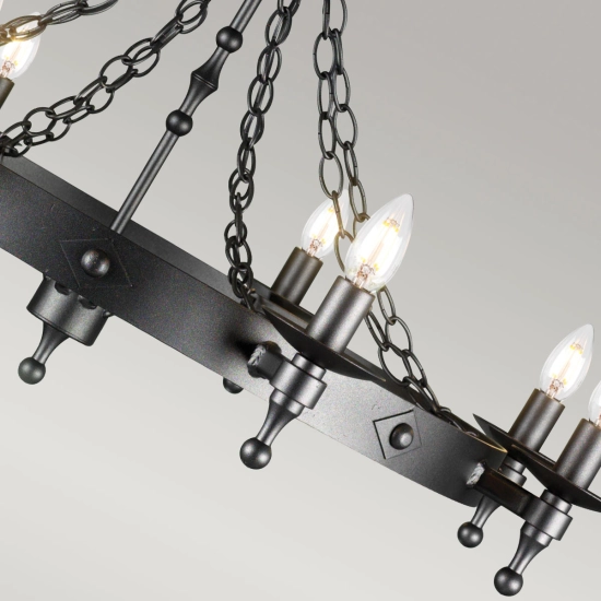 Żyrandol Warwick – 8 źródeł światła WR8-GRAPHITE Elstead Lighting