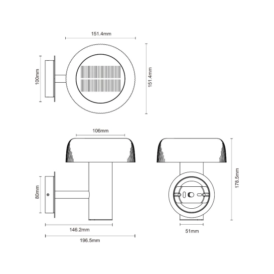 Kinkiet solarny BLUET WT33111 ZUMA LINE