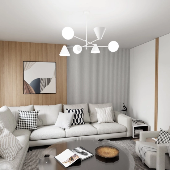 Żyrandol HERMES 6 WHITE 1348/6 EMIBIG Lighting