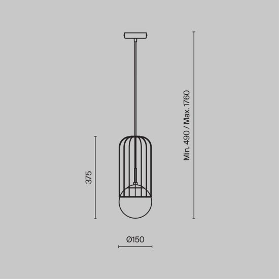 Lampa wisząca Telford P362PL-01G Maytoni - zdjęcie dodatkowe 6