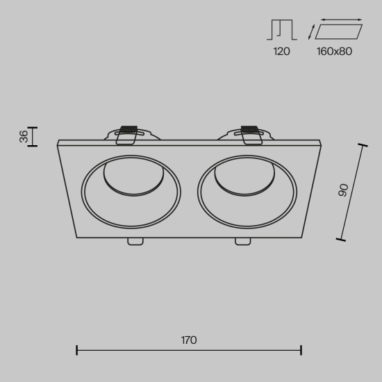 Oprawa podstropowa Downlight Zoom DL033-2-02B Maytoni - zdjęcie dodatkowe 4