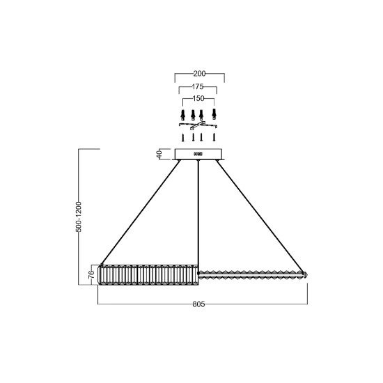 Lampa wisząca Krone P097PL-L45G4K Maytoni