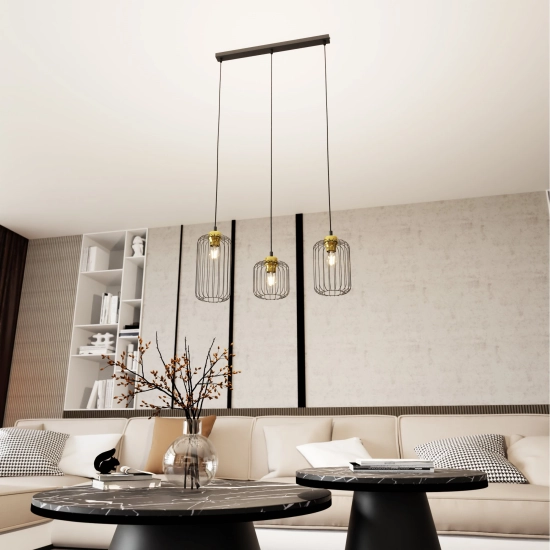 Lampa wisząca VANDER 3 BL GOLD 1364/3 EMIBIG Lighting