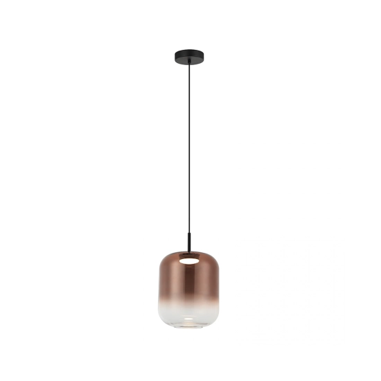 23216 PENDANT LED LIGHT 12W 3000K BLACK-COPPER GLASS Zambelis Lights