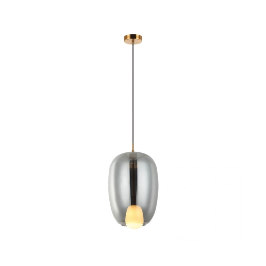 22056 PENDANT LIGHT G9 SMOKE GLASS - GOLD MAT Zambelis Lights
