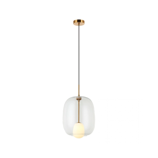 22057 PENDANT LIGHT G9 CLEAR GLASS - GOLD MAT Zambelis Lights