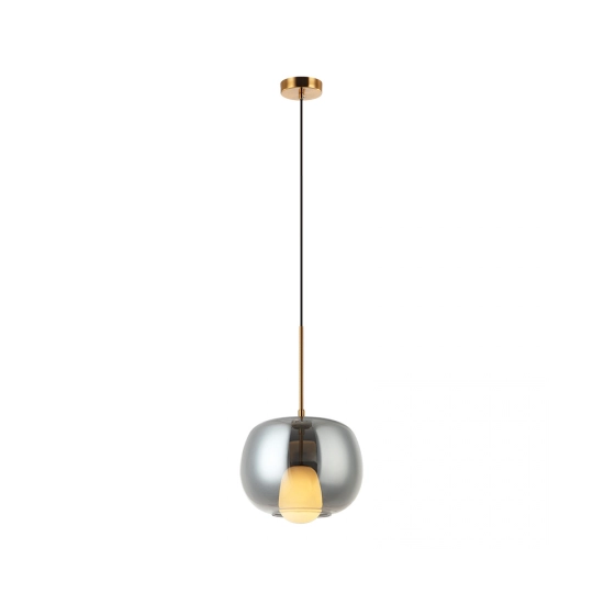22058 PENDANT LIGHT G9 SMOKE GLASS - GOLD MAT Zambelis Lights
