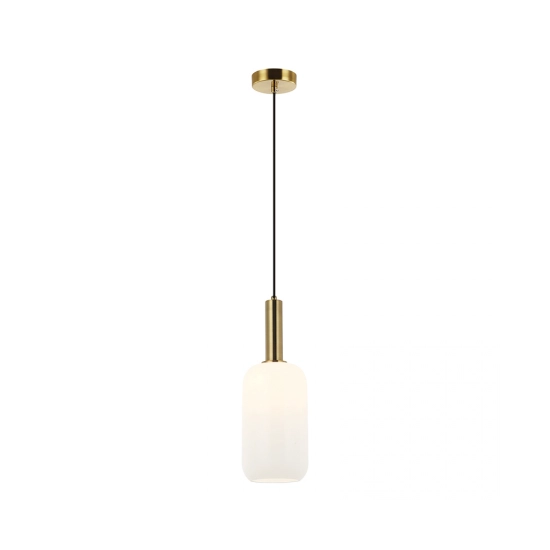 22070 PENDANT LIGHT 1XE27 MAX 40W OPAL - GOLD MATT Zambelis Lights