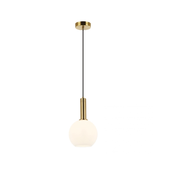 22071 PENDANT LIGHT 1XE27 MAX 40W OPAL- GOLD MATT Zambelis Lights