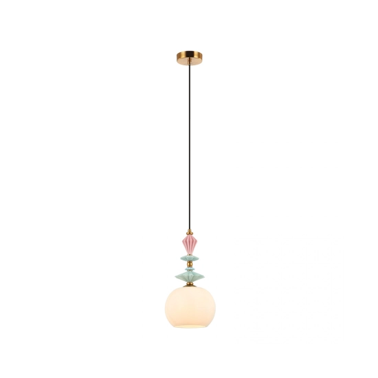 22079 PENDANT LIGHT 1XE27 MAX 40W OPAL WHITE GLASS & CERAMICS Zambelis Lights