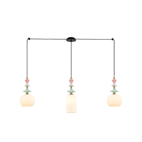 22153 LINE LIGHT 3XE27 METAL/CERAMIC/OPAL GLASS Zambelis Lights