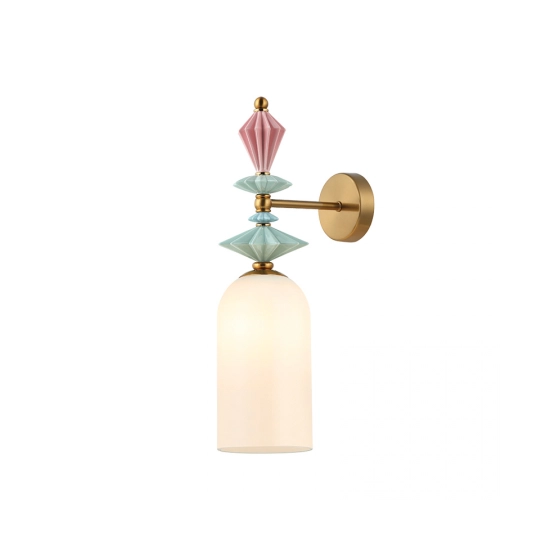 22080 WALL LIGHT 1XE27 MAX 40W OPAL WHITE GLASS & CERAMICS Zambelis Lights