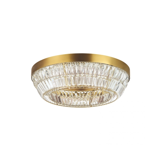 23047 CEILING LED LIGHT 38W 3000K METAL-CRYSTAL ANTIQUE BRASS Zambelis Lights