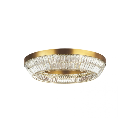 23049 CEILING LED LIGHT 55W 3000K METAL-CRYSTAL ANTIQUE BRASS Zambelis Lights