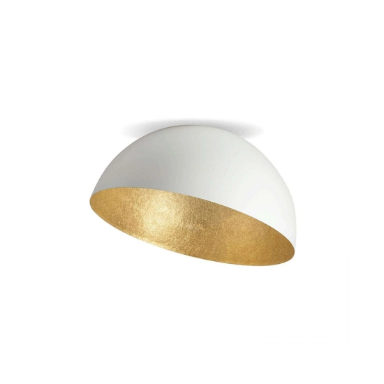 23258 CEILING LAMP E27 MAX 40W METAL WHITE - GOLD LEAF Zambelis Lights