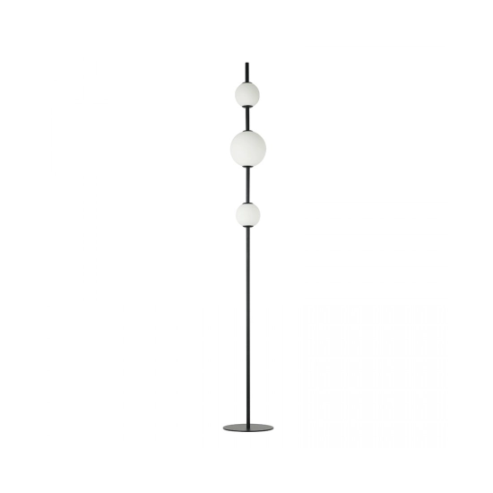 20135 LED FLOOR LIGHT 12W 3000K BLACK MATT METAL - OPAL GLASS Zambelis Lights
