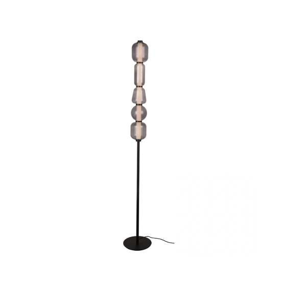 23064 FLOOR LED LIGHT 17W 3000K BLACK MATT METALL - SMOKED GLASS Zambelis Lights