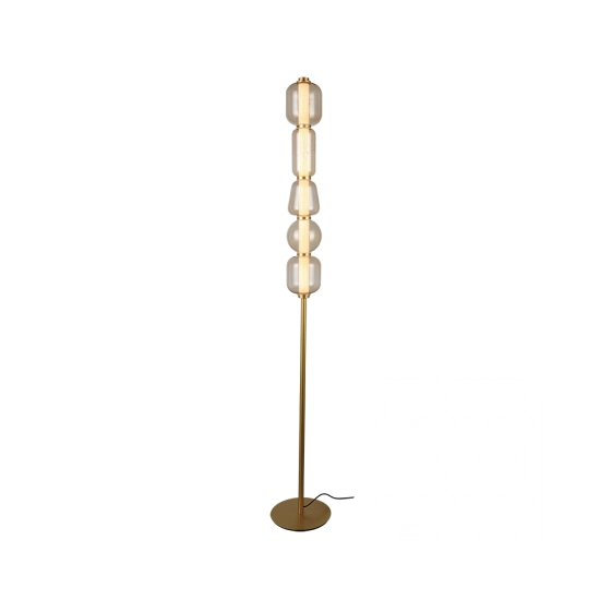 23063 FLOOR LED LIGHT 17W 3000K GOLD MATT METALL - CHAMPAGNE GLASS Zambelis Lights
