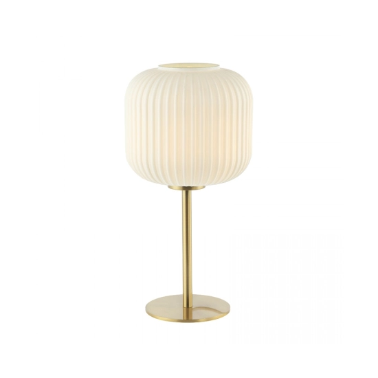 20252 TABLE LAMP E27 MAX 25W GOLD MATT METAL - OPAL GLASS ON/OFF SWITCH Zambelis Lights