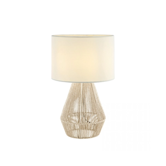 20235 TABLE LAMP E27 MAX 40W THREAD STRING CORD & LINEN NATRUAL ON/OFF SWITCH Zambelis Lights