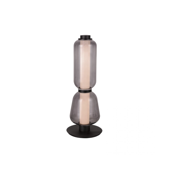 23061 TABLE LED LIGHT 7W 3000K BLACK MATT METALL - SMOKED GLASS Zambelis Lights