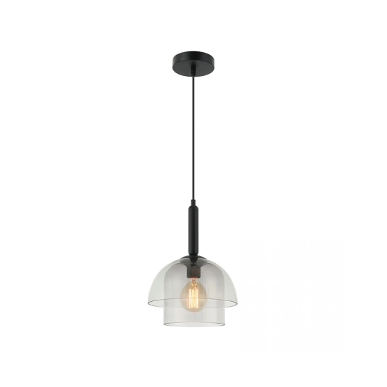 20126 GLASS PENDANT LIGHT E 27 MAX 40W GLASS SMOKY GREY Zambelis Lights