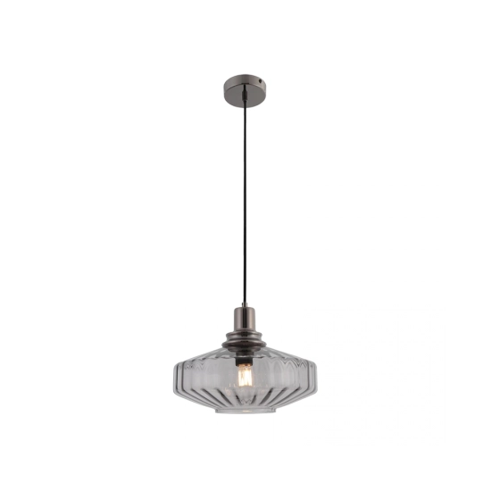 23012 PENDANT LIGHT E27 MAX 40W METAL-GLASS ANODISED DARK GREY Zambelis Lights
