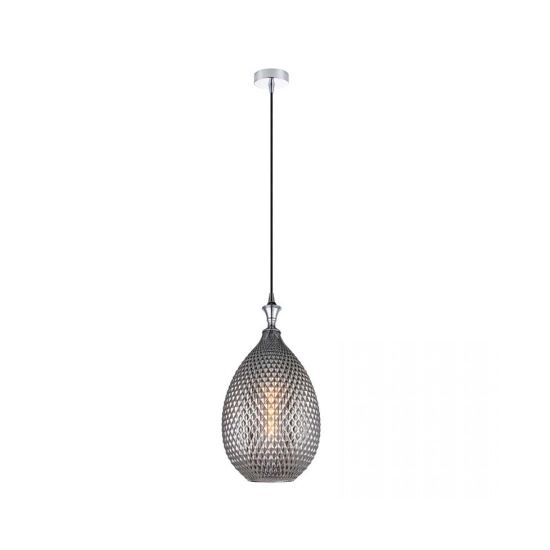 1986 PENDANT LIGHT 1XE27 GLASS SMOKE GRAY Zambelis Lights