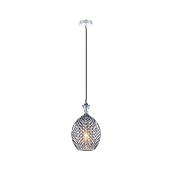 1987 PENDANT LIGHT 1XE27 GLASS SMOKE GRAY Zambelis Lights