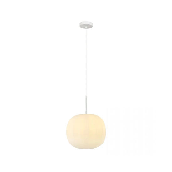 20125 GLASS PENDANT LAMP 1XE27 MAX 40W FROST WHITE GLASS & MATT WHITE METAL Zambelis Lights