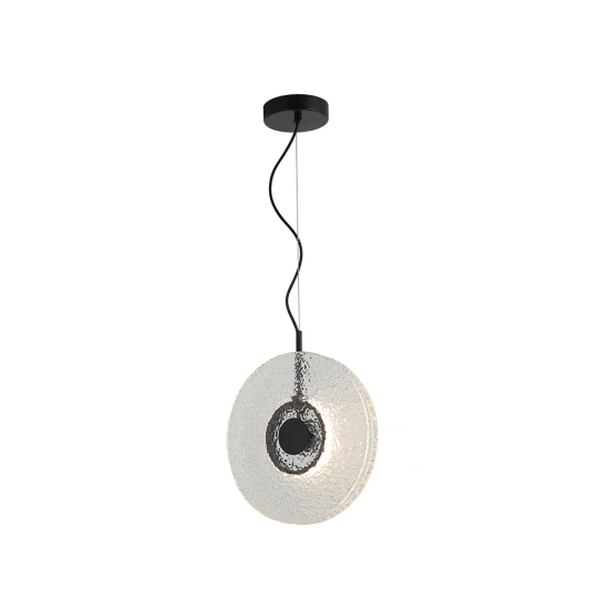 23075 PENDANT LED LIGHT 11W 3000K METAL-GLASS, BLACK-CLEAR GLASS Zambelis Lights