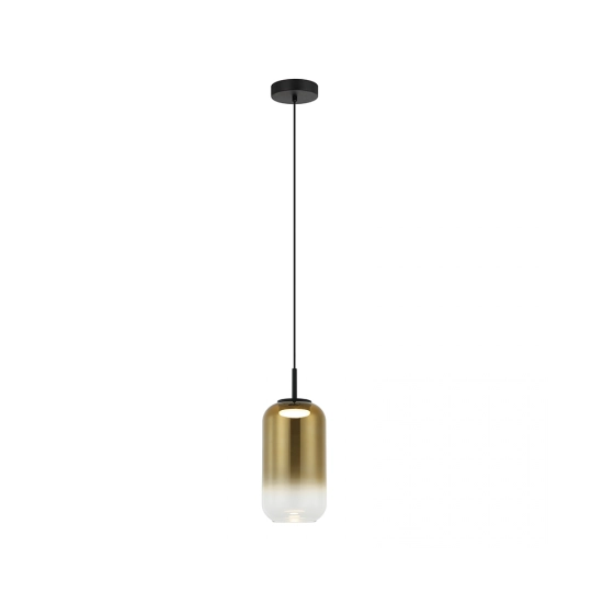 23218 PENDANT LED LIGHT 12W 3000K BLACK-GOLD GLASS Zambelis Lights