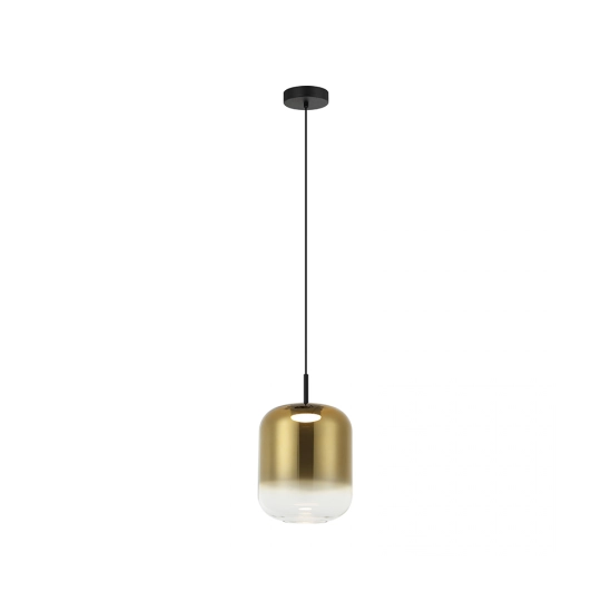 23215 PENDANT LED LIGHT 12W 3000K BLACK-GOLD GLASS Zambelis Lights