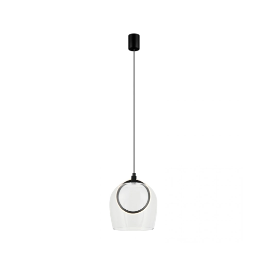 23080 PENDANT LED LIGHT 6W 3000K METAL-SILICON-GLASS,BLACK-CLEAR GLASS Zambelis Lights